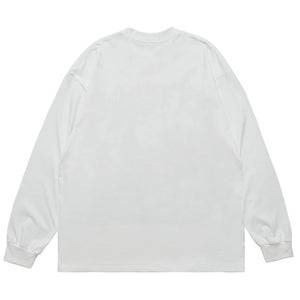 Y2k punk jumper 80s rocker top long sleeve psychedelic raver t-shirt in white