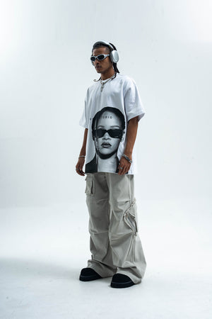 Rihanna t-shirt retro singer top grunge r&b princess tee black