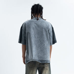 Boxer t-shirt motivational top grunge hip-hop tee in grey