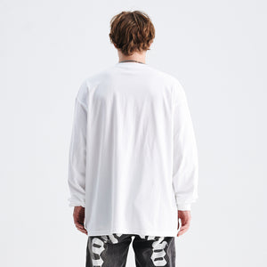 Y2K graffiti jumper skater top psychedelic hippie long sleeve t-shirt in white