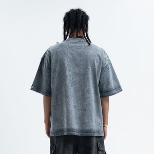 Creepy mask t-shirt scary movie top horror tee retro jumper in grey