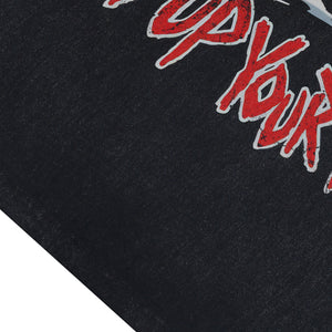 ACDC vintage sleeveless t-shirt metal band surfer vest retro metalcore tank top in acid wash black