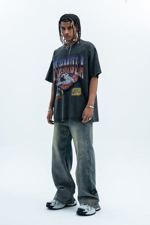 Racing t-shirt f1 top sports car tee grunge motorsports jumper in black