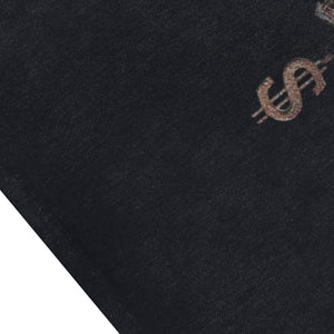 Hip-hop sleeveless t-shirt money print surfer vest 00s gangster tank top in acid wash black