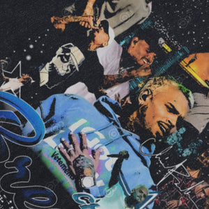 Chris Brown sleeveless t-shirt vintage Breezy vest hip-hop tank top in acid wash black