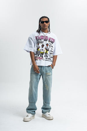 Kidcore t-shirt stupid slogan top grunge hip-hop tee in white