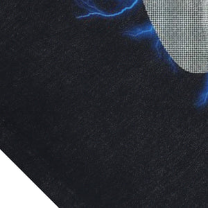 Psychedelic sleeveless t-shirt sculpture cartoon surfer vest raver tank top in acid wash black