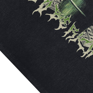 Dollar print sleeveless t-shirt retro money cartoon surfer vest USA poster tank top in acid wash black