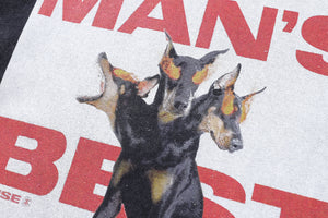 Doberman t-shirt dog print tee retro pinscher poster top in vintage grey