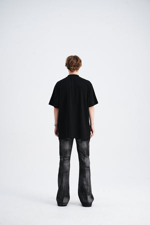 Cyber human t-shirt psychedelic top futuristic tee in white