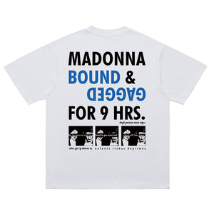 Bondage cartoon t-shirt creepy top in white