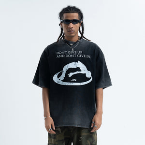 Cyberpunk t-shirt psychedelic print top raver tee in black