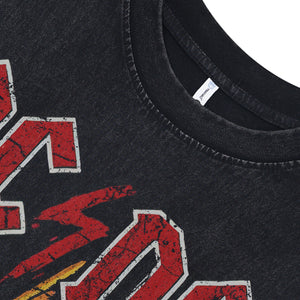 ACDC vintage sleeveless t-shirt metal band surfer vest retro metalcore tank top in acid wash black