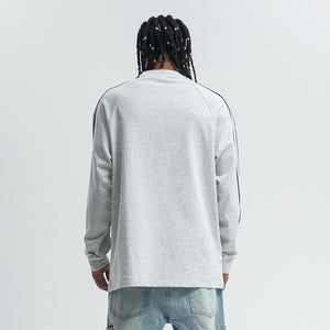 Peace slogan jumper long sleeve anti war top striped grunge t-shirt in black