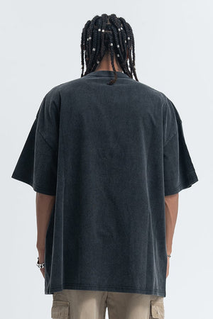 Vintage rapper t-shirt retro hip-hop top gangster tee in black