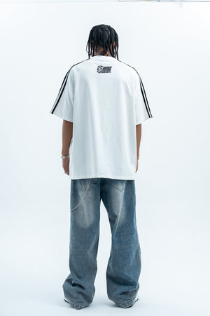 Racing t-shirt 22 number top motorsports tee in white