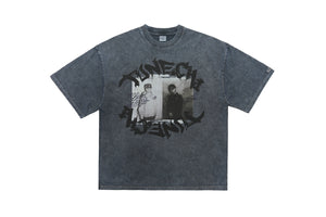 Vintage Tunechi t-shirt retro hip-hop tee grunge rapper top in grey