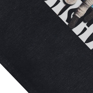 Galaxy slogan sleeveless t-shirt astronaut print surfer vest 00s space cartoon tank top in acid wash black