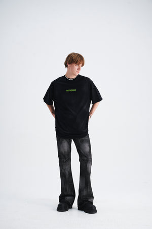 Creepy skeleton t-shirt bones cartoon top scary skull tee in black