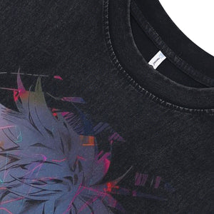 Sad boy sleeveless t-shirt vintage Japanese vest retro anime tank top in acid wash black