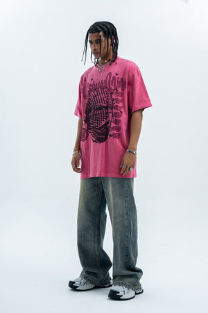 Arabic t-shirt hip-hop tee grunge rapper top in orange