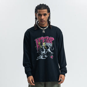 Cyberpunk long sleeve top virtual reality t-shirt in black