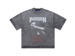 Boxer t-shirt motivational top grunge hip-hop tee in grey