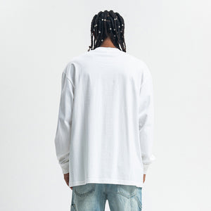 Danger slogan jumper skull print top 90s gothic poster long sleeve t-shirt in brown