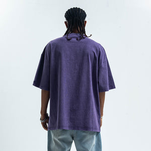 Grillz t-shirt mouth print top grunge hip-hop tee rapper jumper in purple