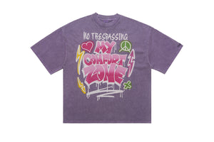 Hippie t-shirt 90s graffiti top motivational slogan tee in grey