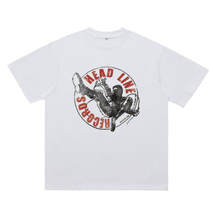 Punk rocker t-shirt retro band top in Brown