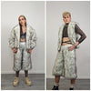 Faux Fur Joggers White Oil Wash, Shaggy Statement Pants, Unisex Luxe Grunge Bottoms, Raver Festival Trousers