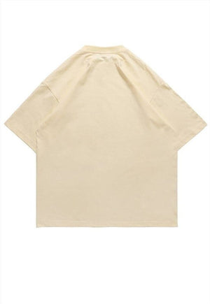 Explosion t-shirt flame tee grunge y2k top in cream