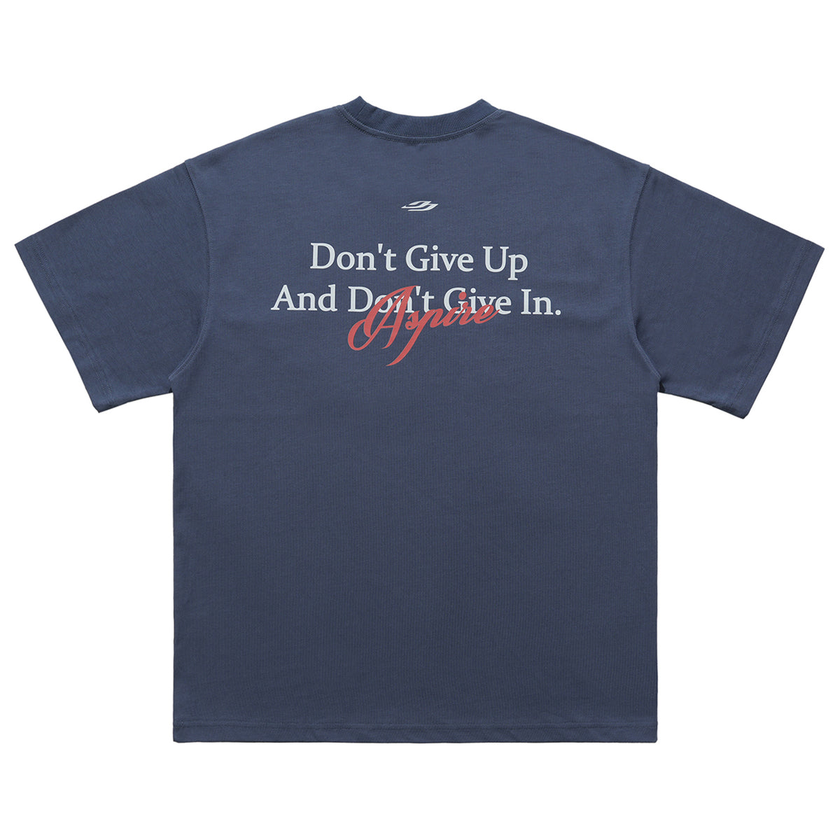 Motivational t-shirt dont give up slogan top retro tee in blue