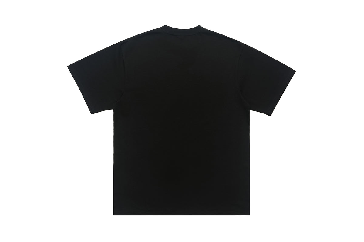 Party slogan t-shirt retro cartoon top 90s tee in black