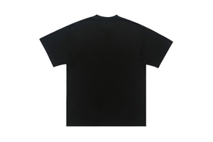 Party slogan t-shirt retro cartoon top 90s tee in black