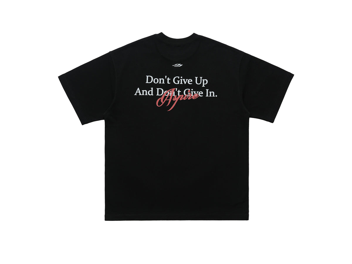 Motivational t-shirt dont give up slogan top retro tee in blue