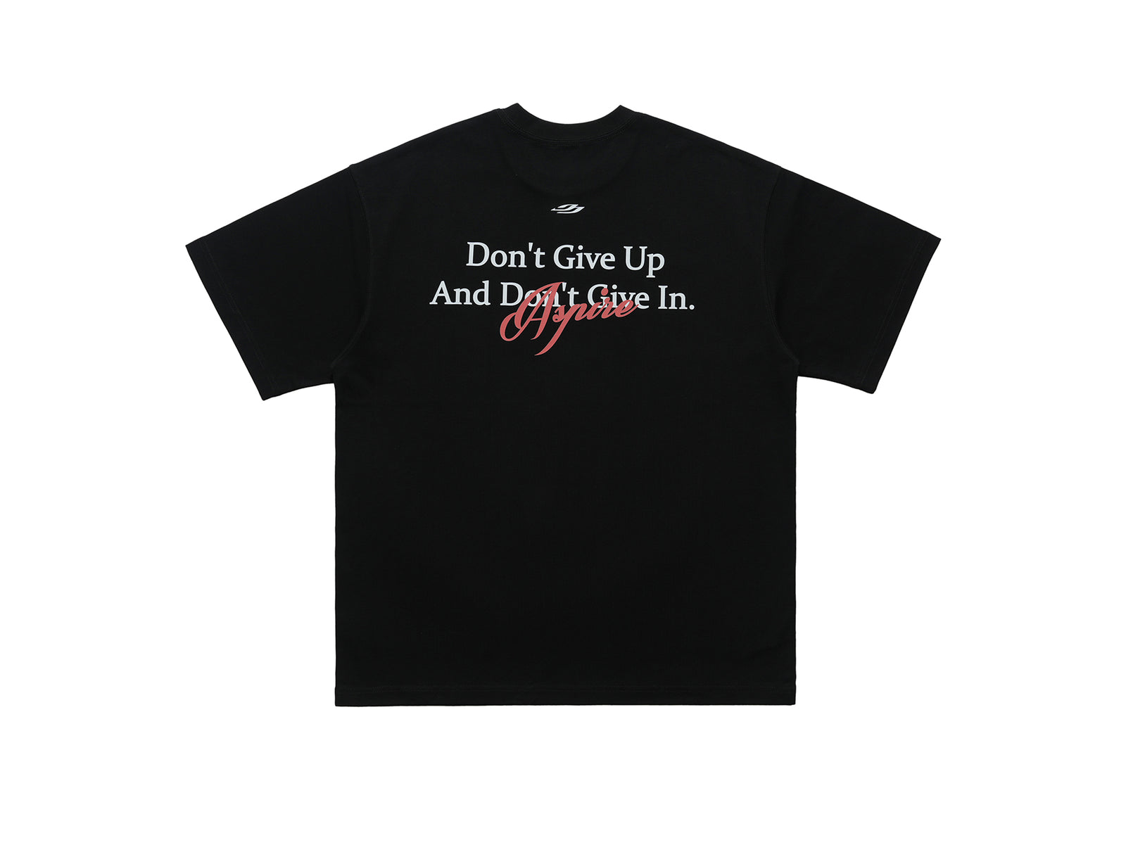 Motivational t-shirt dont give up slogan top retro tee in black