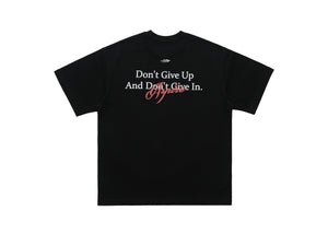 Motivational t-shirt dont give up slogan top retro tee in blue