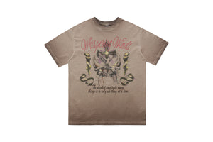 Psychedelic t-shirt white dove top retro religion tee in cream