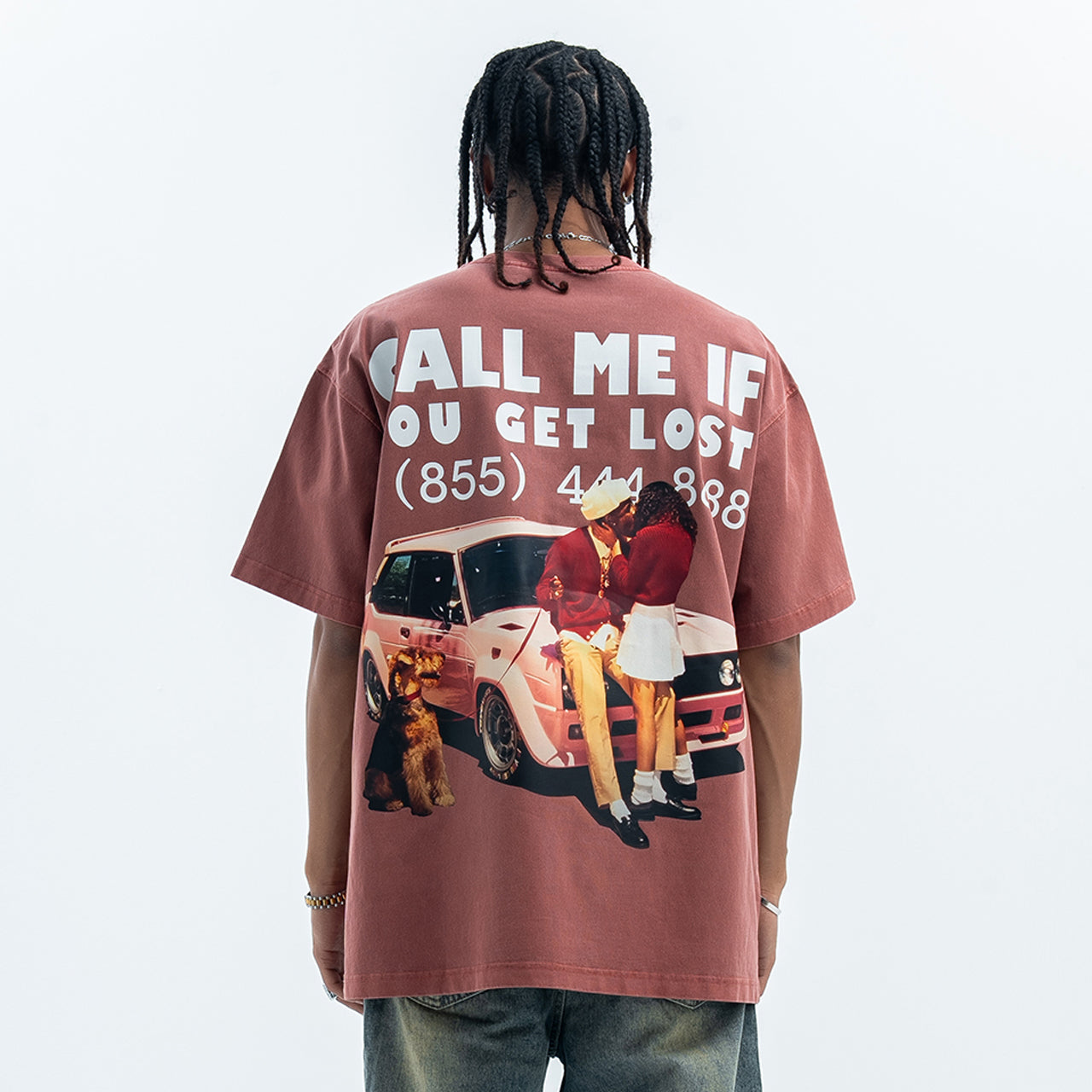 Love affair t-shirt retro photograph top lovers tee in brown