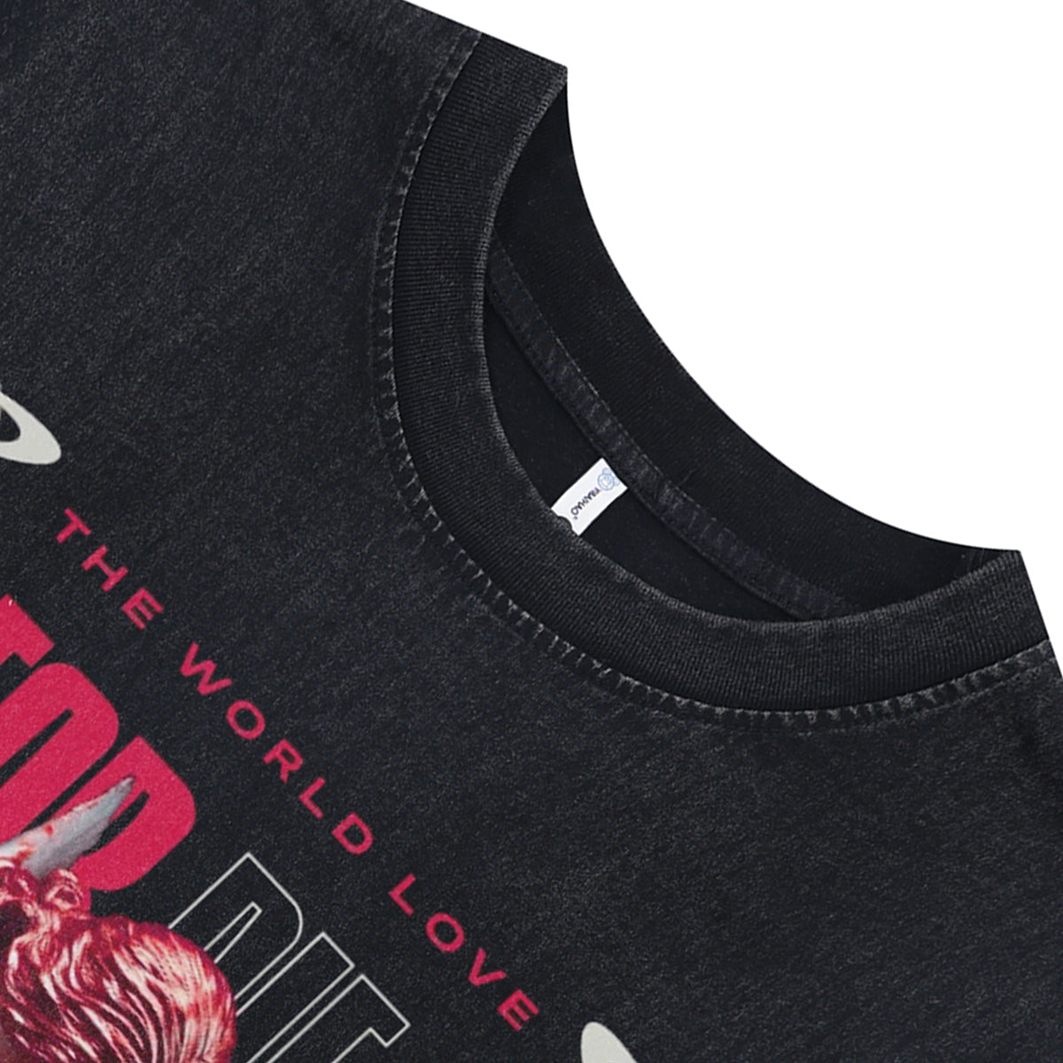 Sacrifice slogan sleeveless t-shirt gothic angel print surfer vest 00s creepy tank top in acid wash black