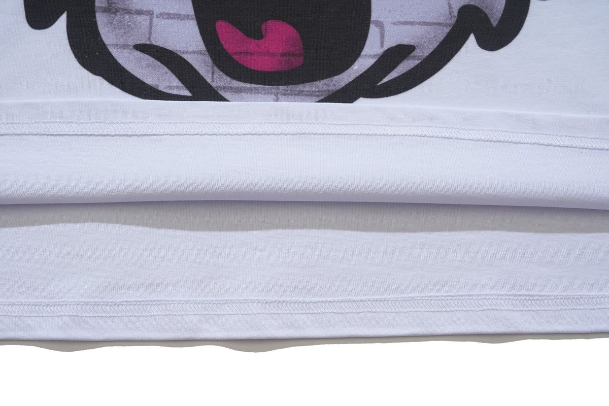 Money t-shirt cat cartoon top retro gangster tee in white