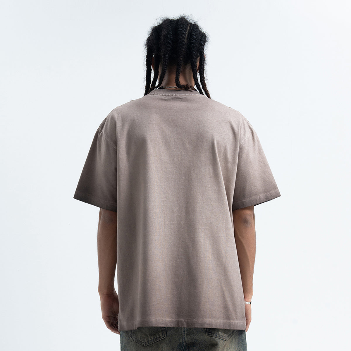 Aspirational t-shirt motivational top grunge psychedelic tee in beige