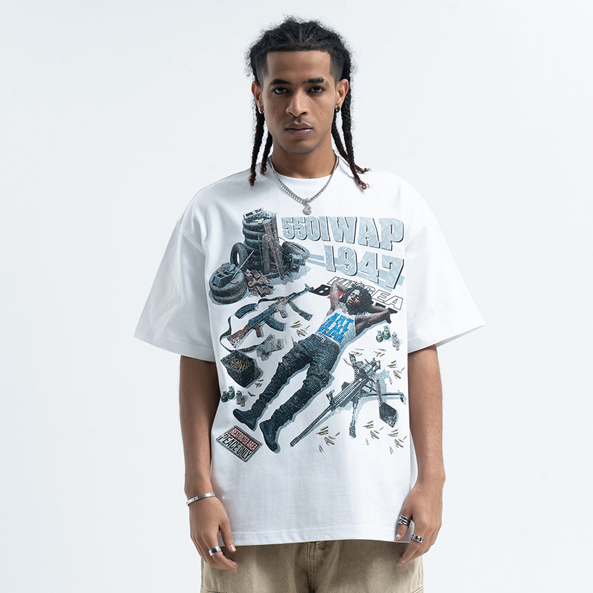 Rapper t-shirt 00s hip-hop tee gangster top in black