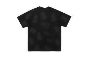 Cat print t-shirt retro cartoon top funny tee in black