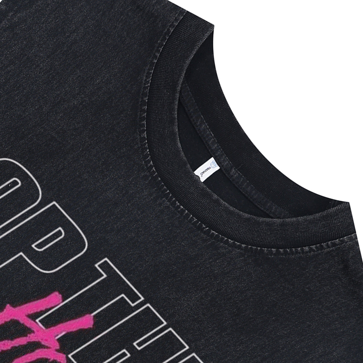 Anime car sleeveless t-shirt motorsports cartoon vest 00s racing poster tank top in acid wash black