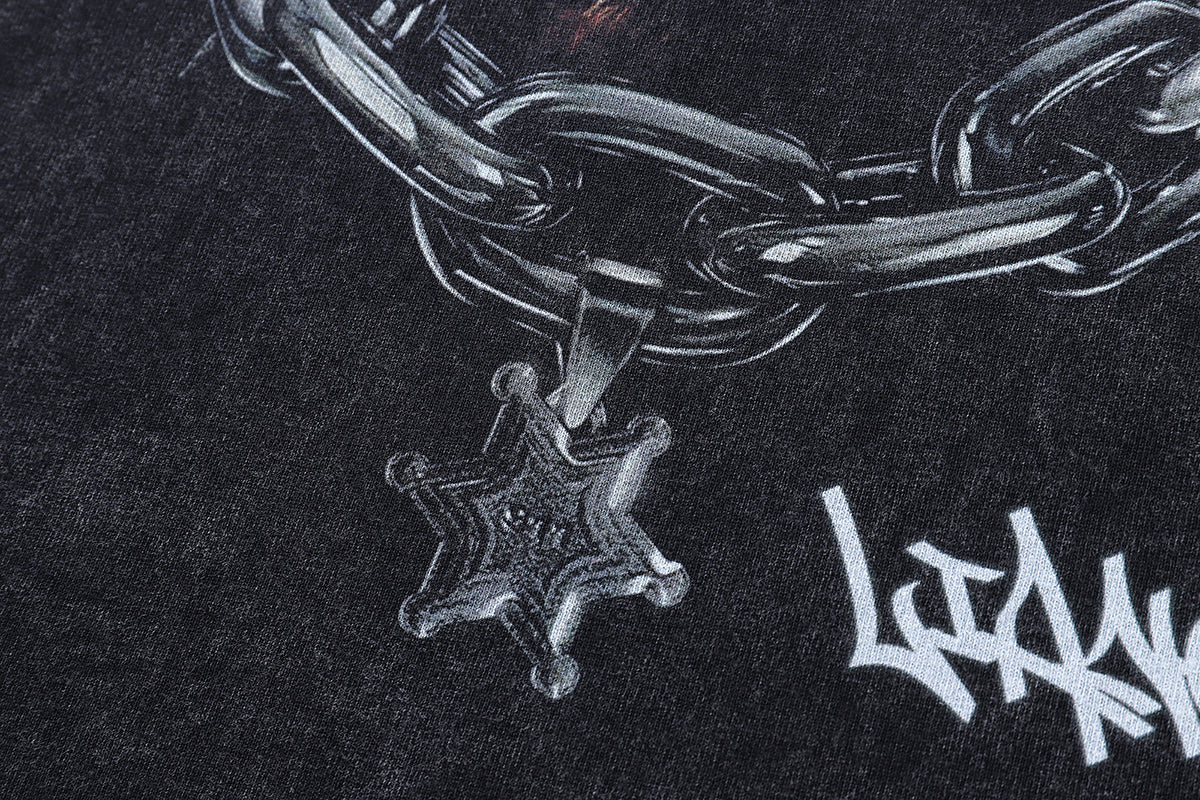 Doberman t-shirt hunter dog print tee pinscher poster top in vintage grey