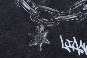 Doberman t-shirt hunter dog print tee pinscher poster top in vintage grey