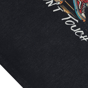 Gangster skeleton sleeveless t-shirt rapper cartoon surfer vest 00s hip-hop tank top in acid wash black